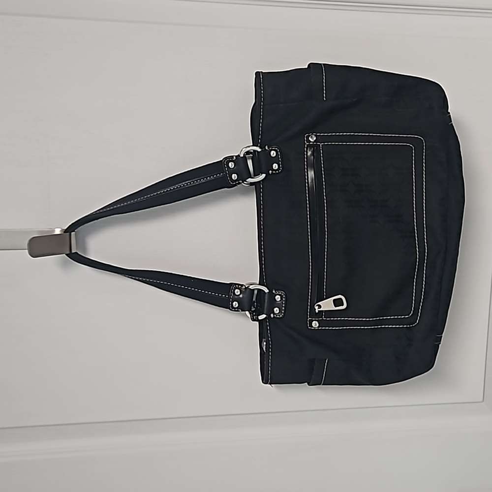 Vtg Fossil Blackburn Signature Canvas & Leather S… - image 1